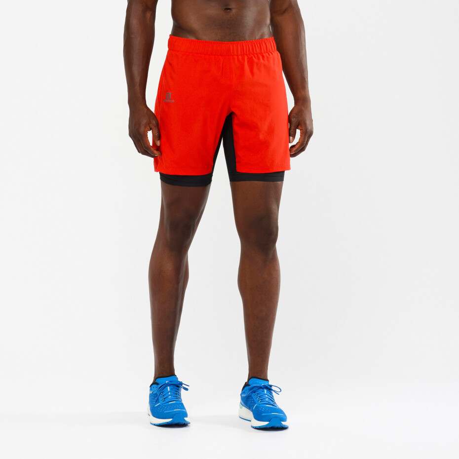 Pánské šortky Salomon  XA Twinskin Short Goji Berry S - main (2)