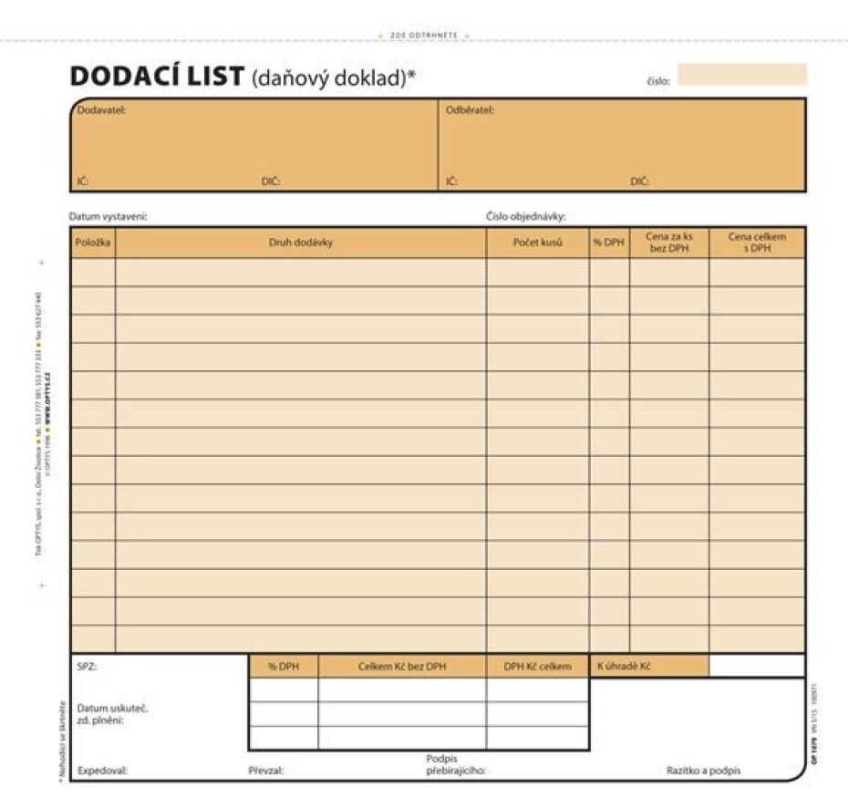 Dodací list, 21 × 20 cm, 100 listů, NCR - main (0)