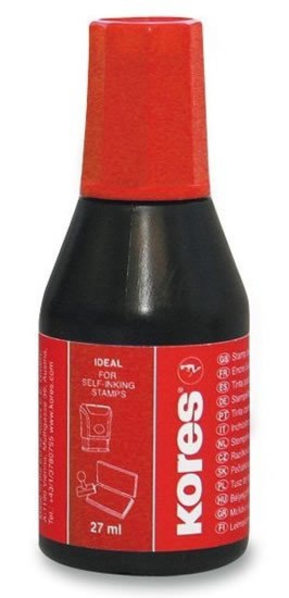 Razítkovací barva Kores - 28 ml červená - main (0)