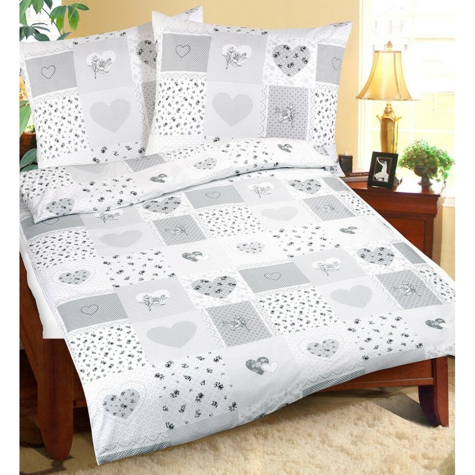 Bellatex Bavlněné povlečení Srdce patchwork, 140 x 200 cm, 70 x 90 cm - main (0)