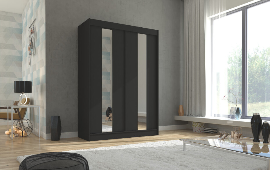 ArtAdrk Šatní skříň BALTON | 150 cm Barva: Černá - main (0)