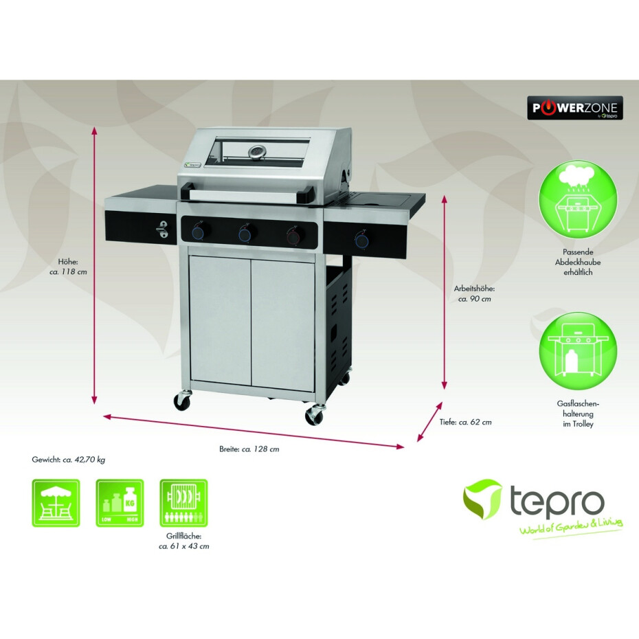 Tepro 3314 Plynový gril Keansburg 3 Special Edition, 3 hořáky, 128 x 62 x 118 cm - main (8)