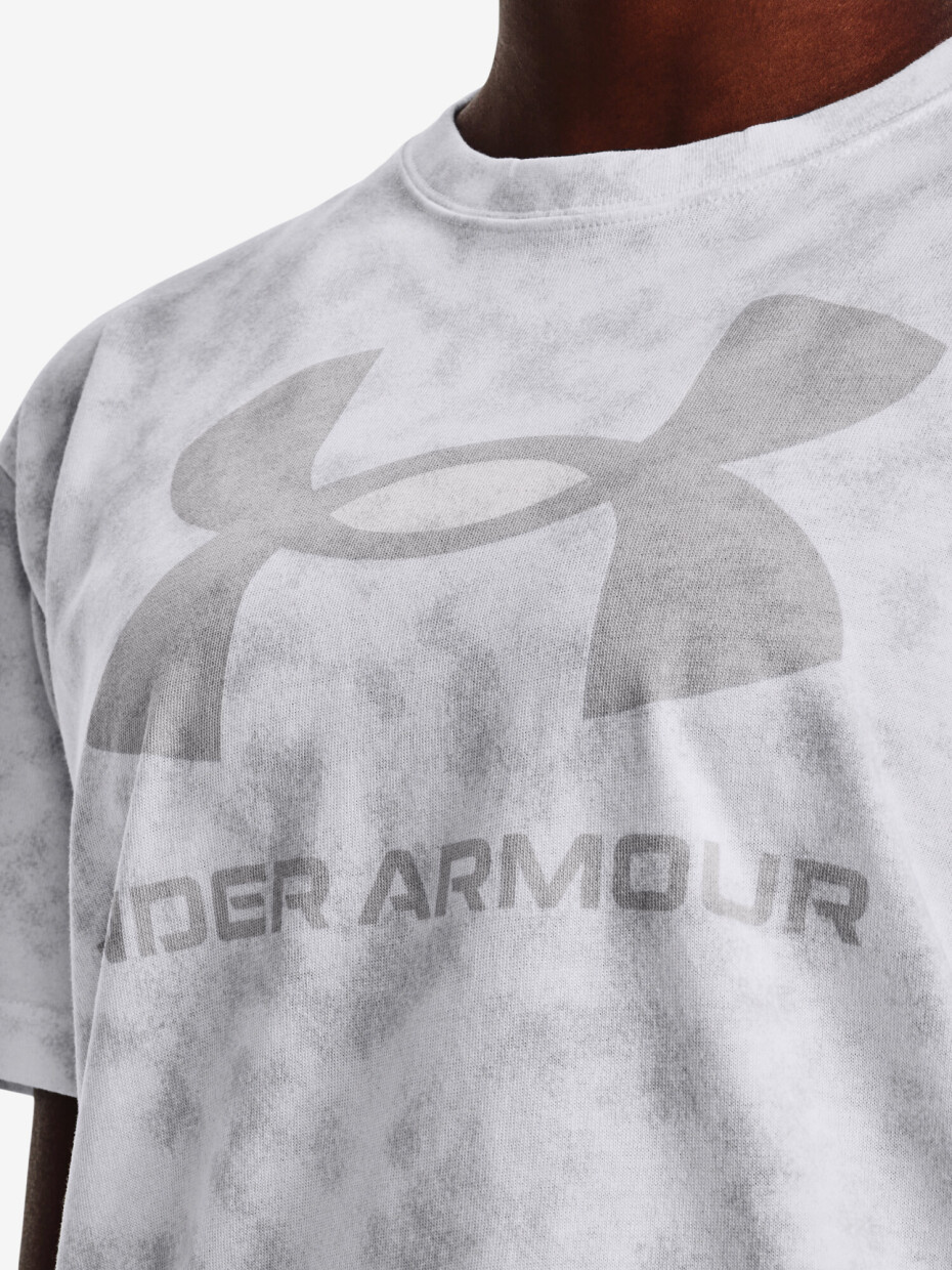 Dámské tričko Under Armour  LOGO AOP HEAVYWEIGHT SS-WHT S - main (2)
