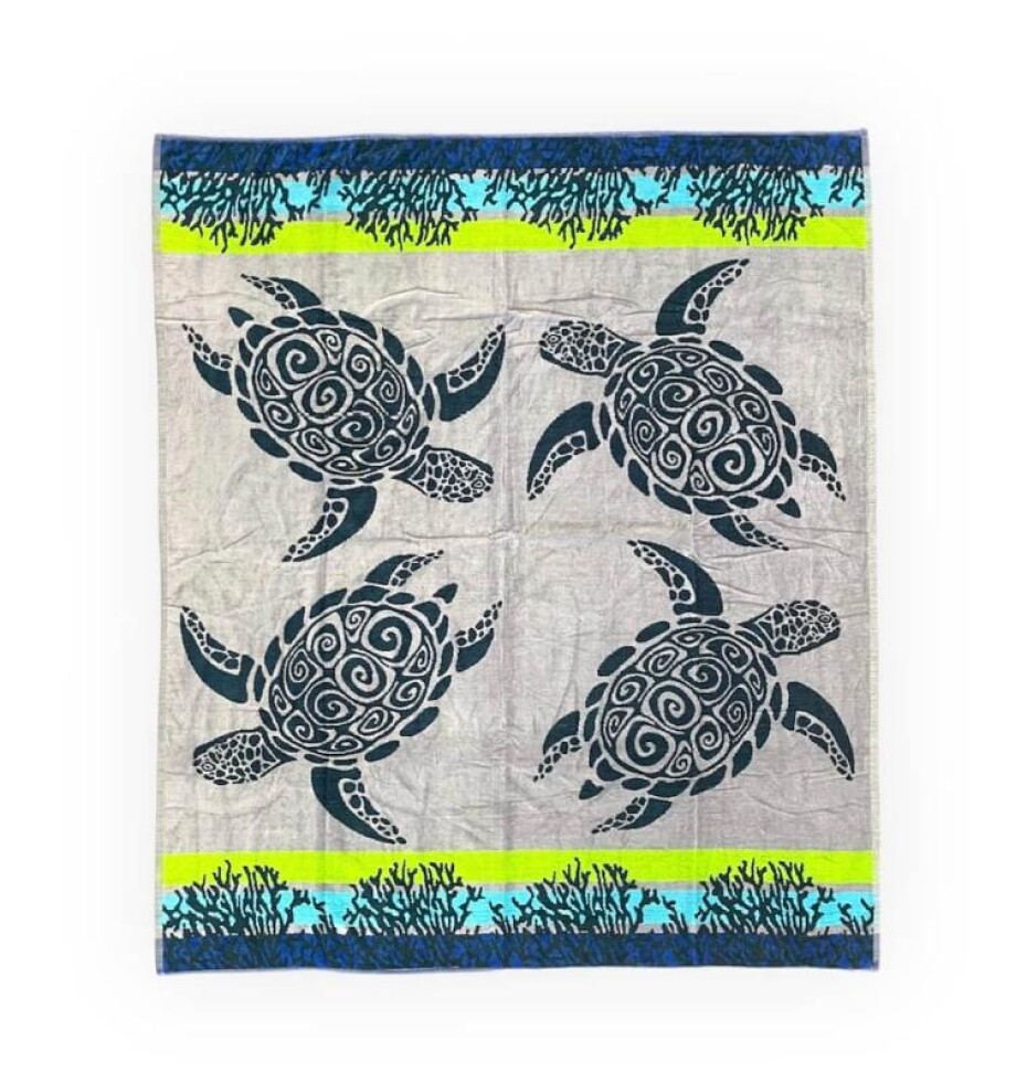 Velká plážová osuška pro 2 osoby Lovely Home Turtles šedá - main (0)