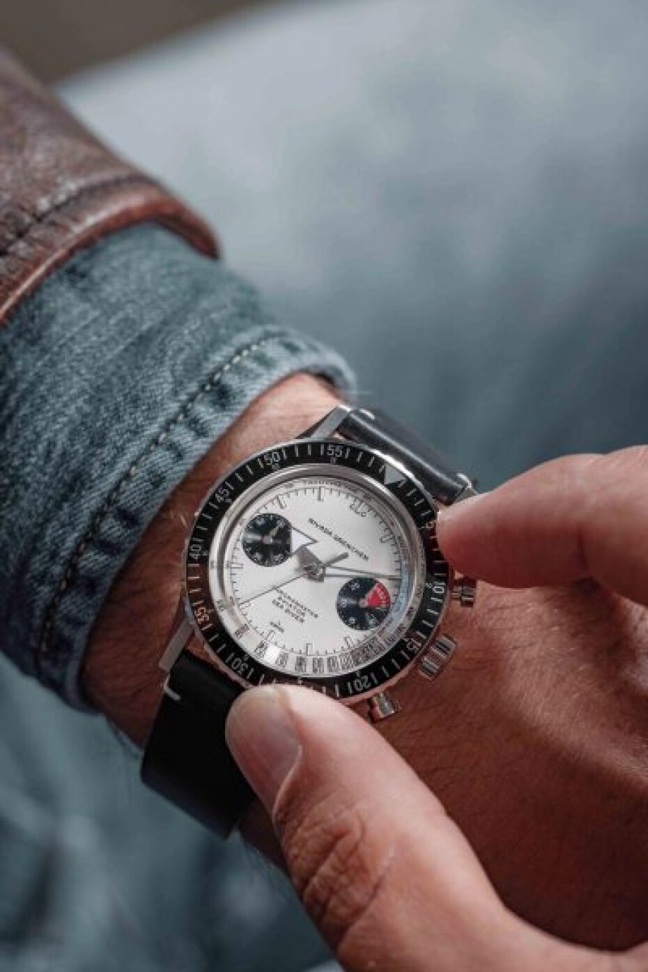 Nivada Grenchen Chronomaster White Panda Inter. Bezel - Manual - Forstner Beads of Rice - main (14)