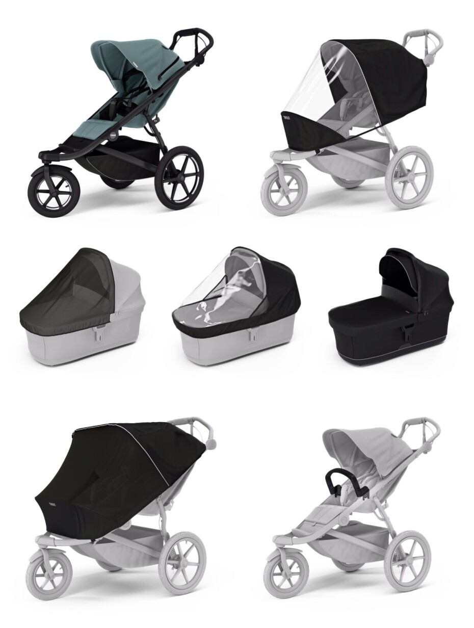 Sportovní kočárek Thule Urban Glide 3 Mid blue + korbička Black AKČNÍ SET 7v1 - main (0)