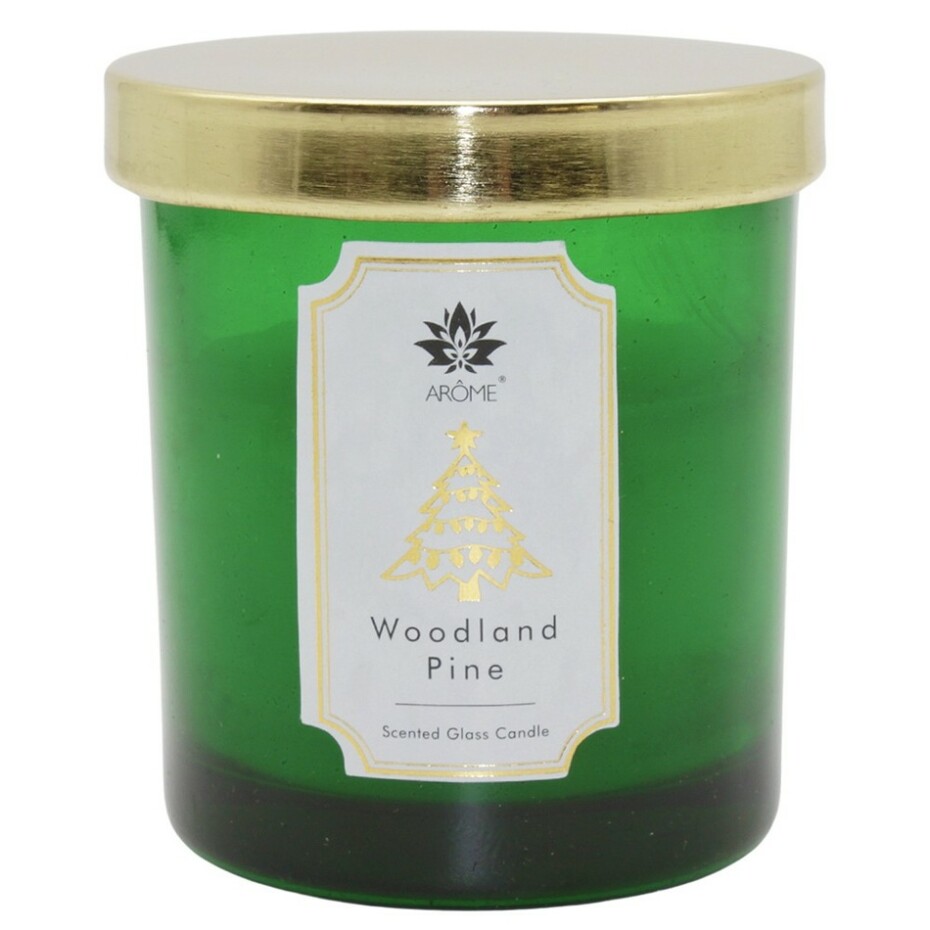 AromeSvíčka v barevném skle s víčkem, Woodland Pine, 125 g - main (0)