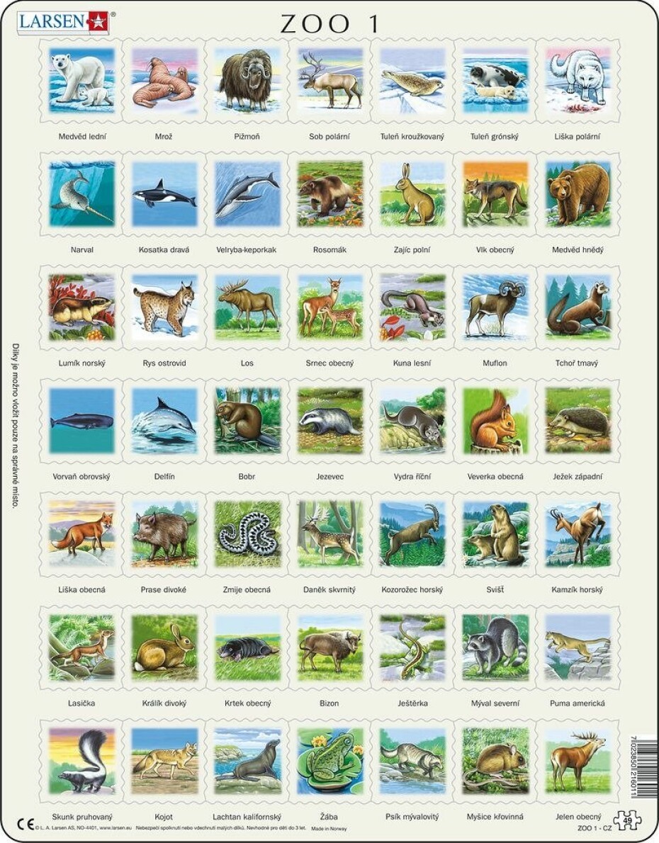 Puzzle MAXI - ZOO 1./49 dílků - Larsen - main (0)