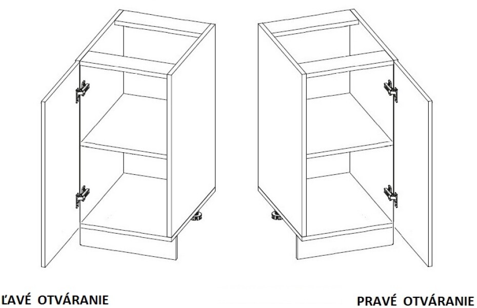 ArtExt Kuchyňská skříňka vysoká FLORENCE lesk | D14DP 3M Barva korpusu: Grey - main (26)