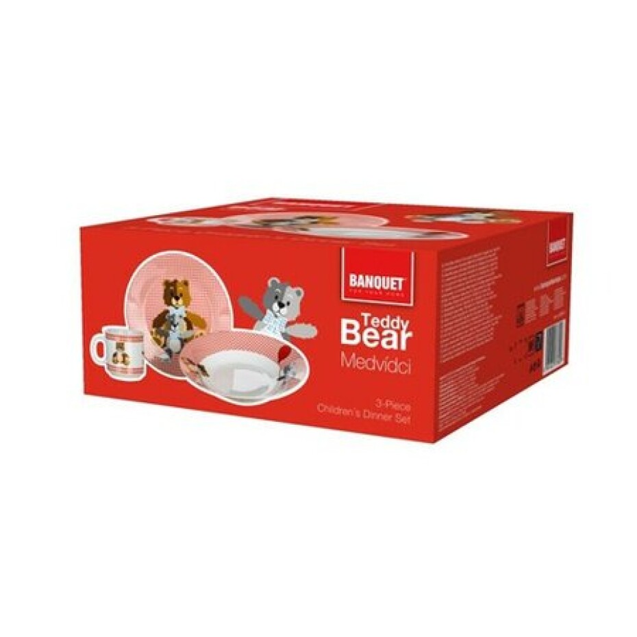 Banquet 3dílná dětská sada Medvídci, červená - main (4)
