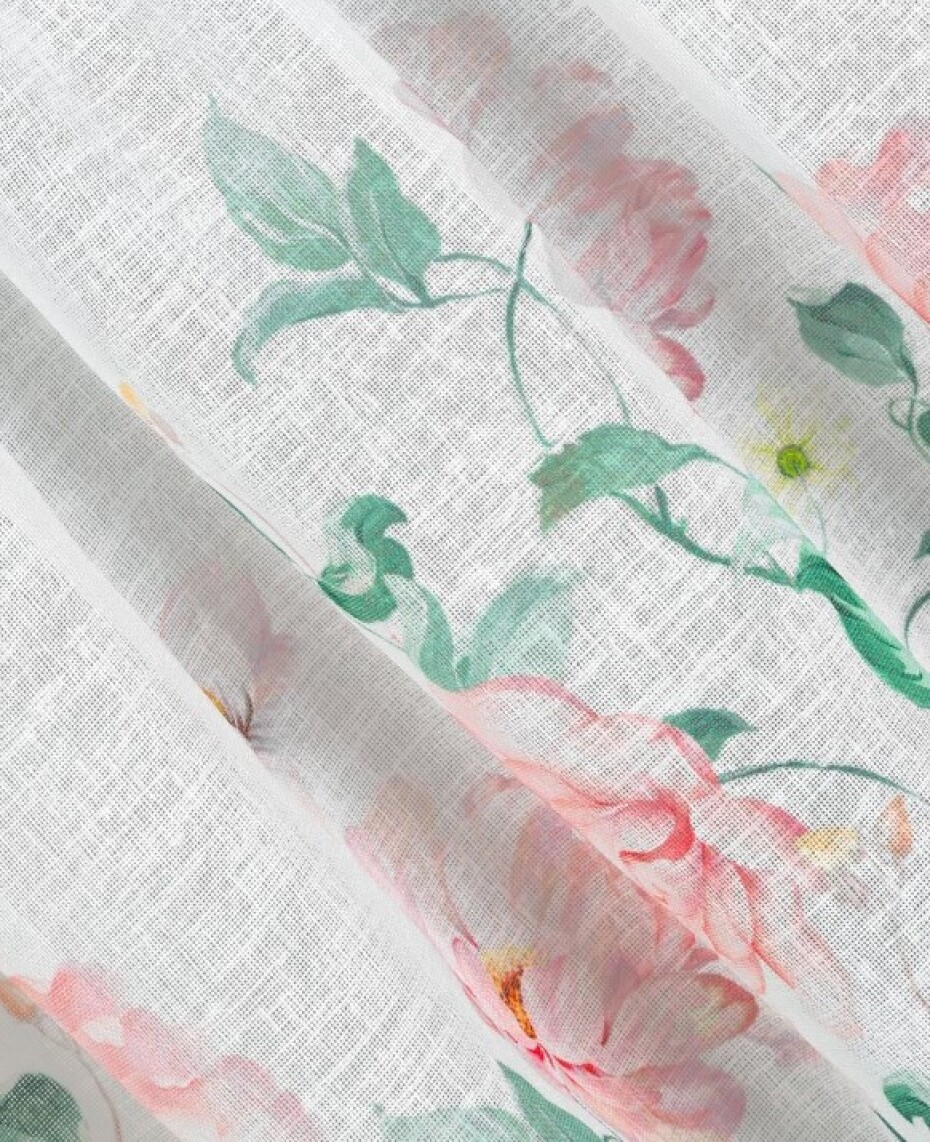ArtFir Krátká záclona ASTEJA P | bílá/růžová 150 x 60 cm - main (1)