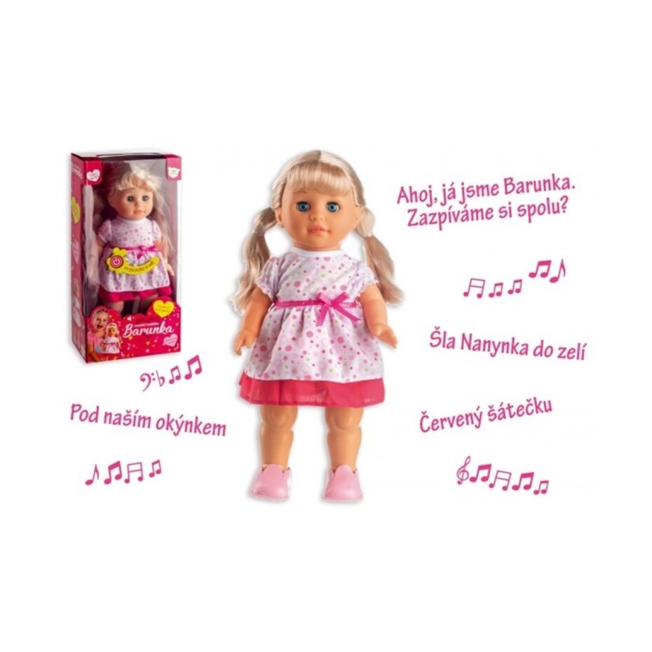 Panenka Barunka chodící a česky zpívající plast 42cm na baterie se zvukem v krabici 21x44x11cm - main (0)