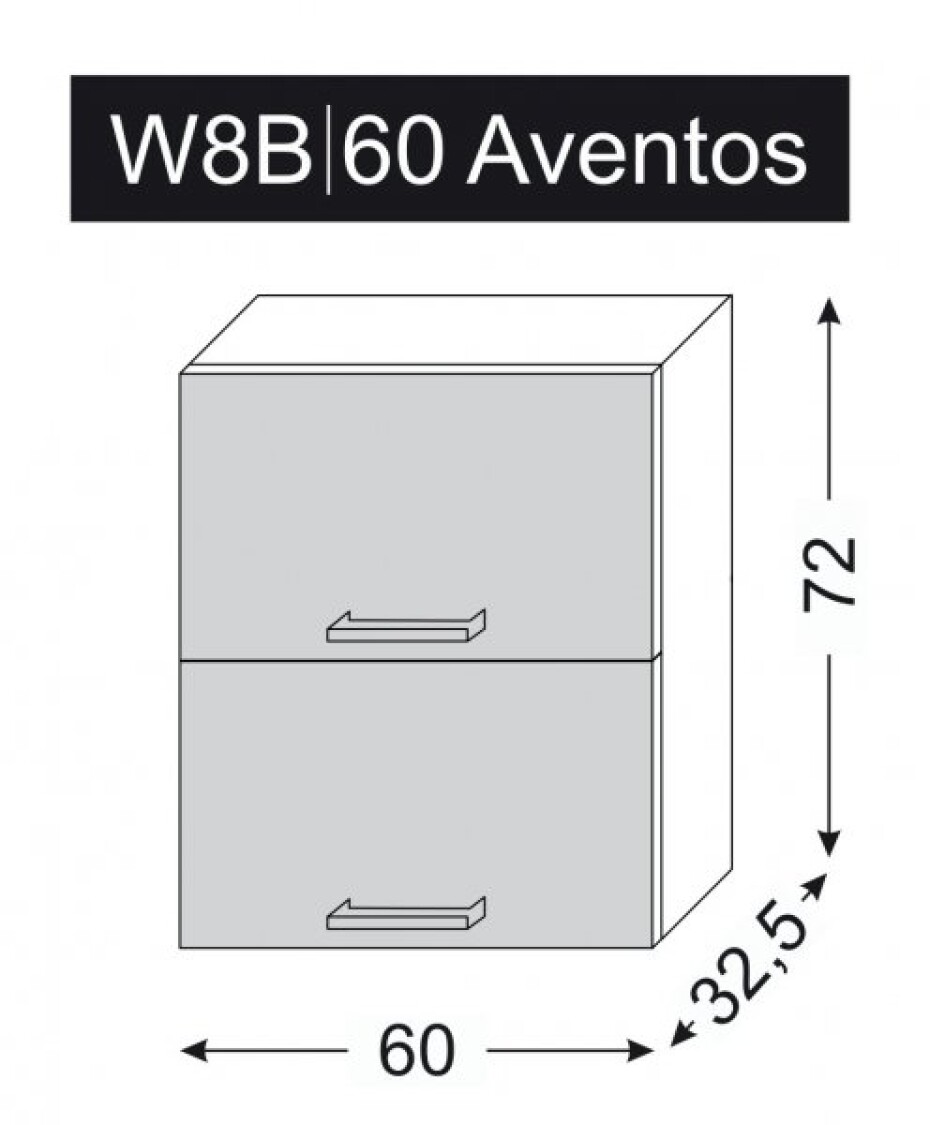 ArtExt Kuchyňská skříňka horní, W8B / 60 Aventos Amaro Barva korpusu: Grey - main (3)