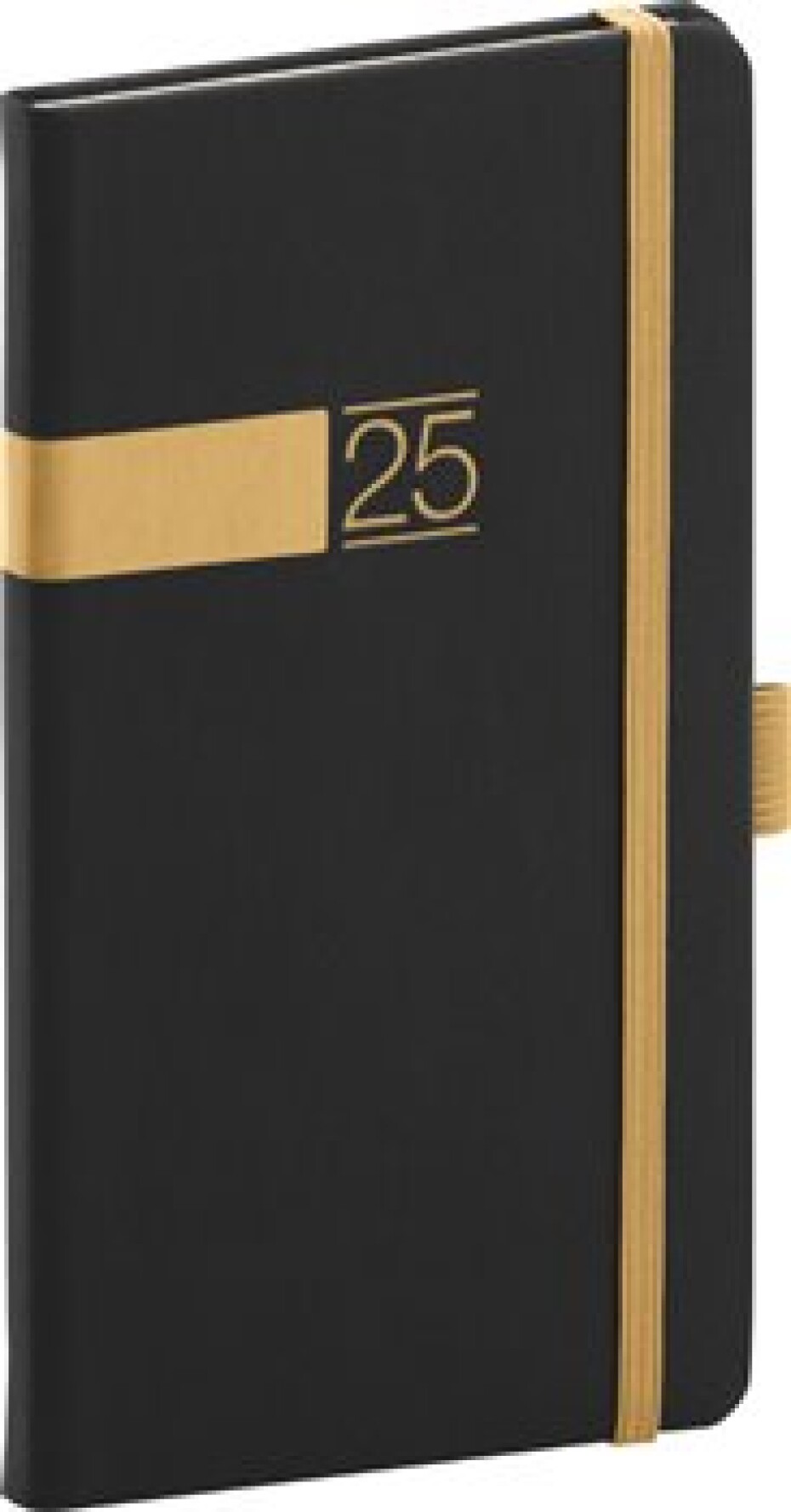 Kapesní diář Twill 2025, černo-zlatý - main (0)