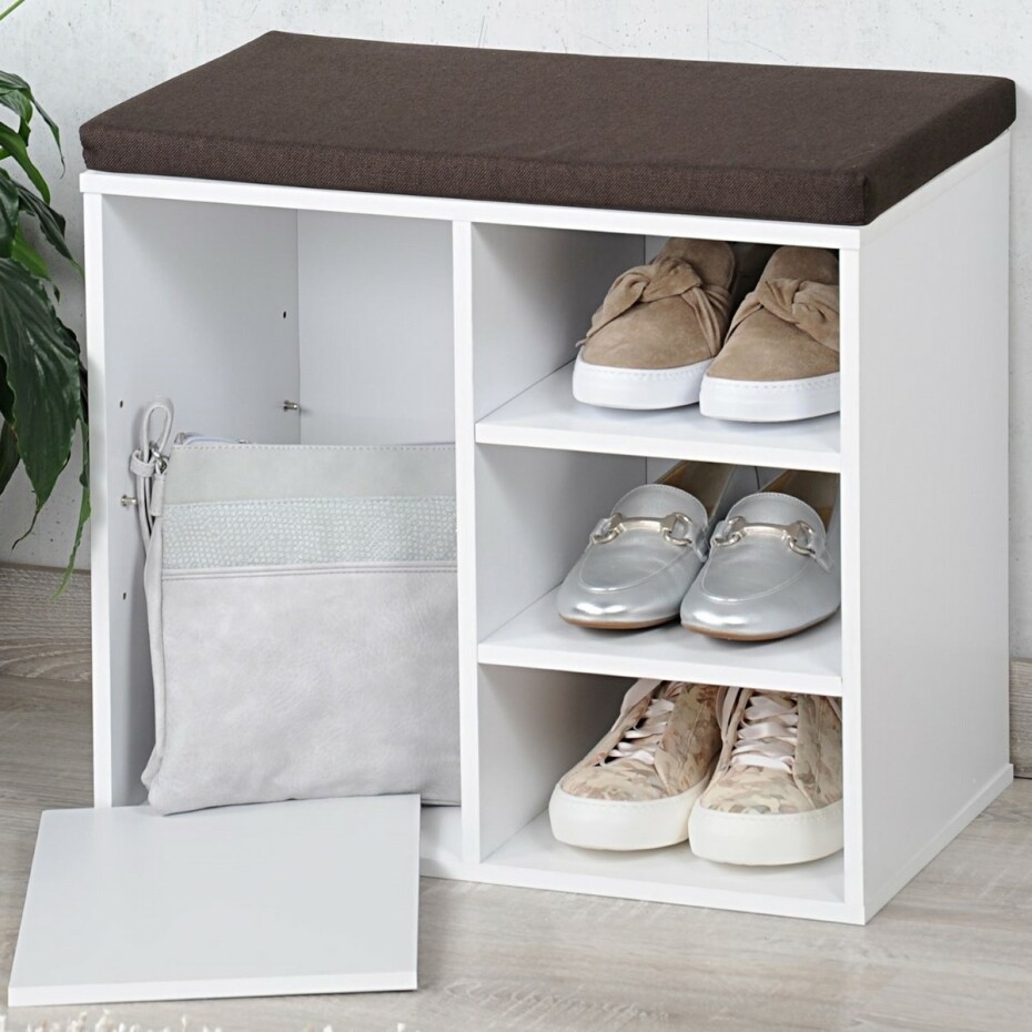 Kesper 15915 Botník s podsedákem, bílá, 51,5 x 48 x 29,5 cm - main (1)