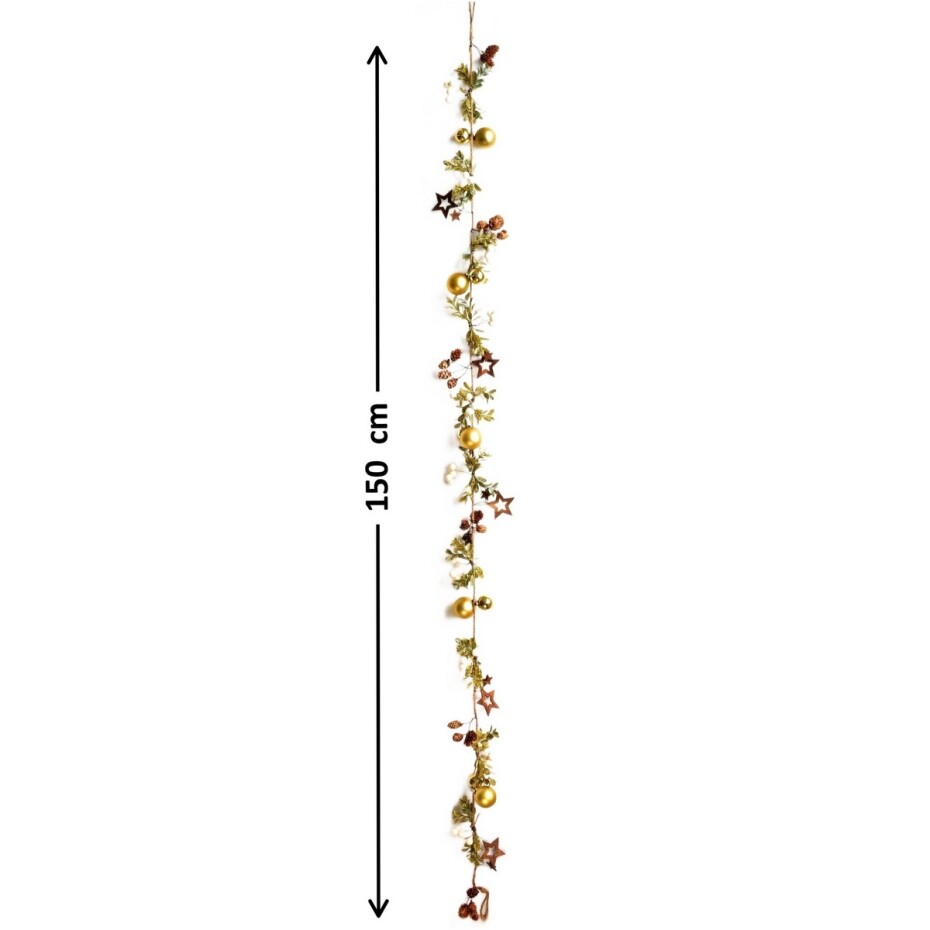 Vánoční girlanda Nature zlatá, 150 cm - main (1)