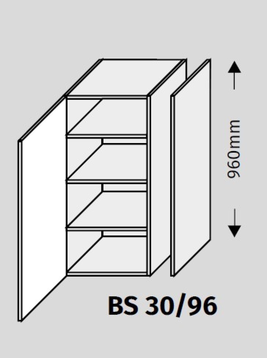 ArtExt Double system BS 30/96 ke kuchyňským linkám Barva korpusu: Bílá - main (1)