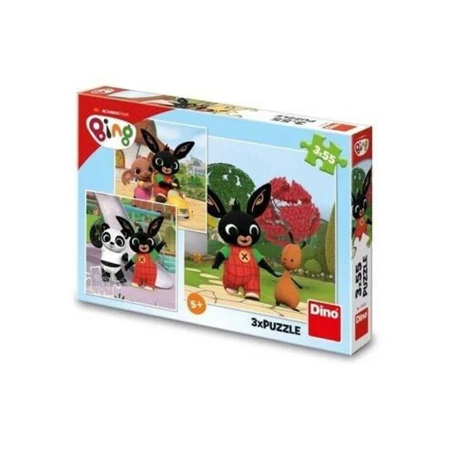 Dino Puzzle 3v1 Králíček Bing/Bing si hraje 3x55dílků v krabici 27x19x4cm. - main (3)