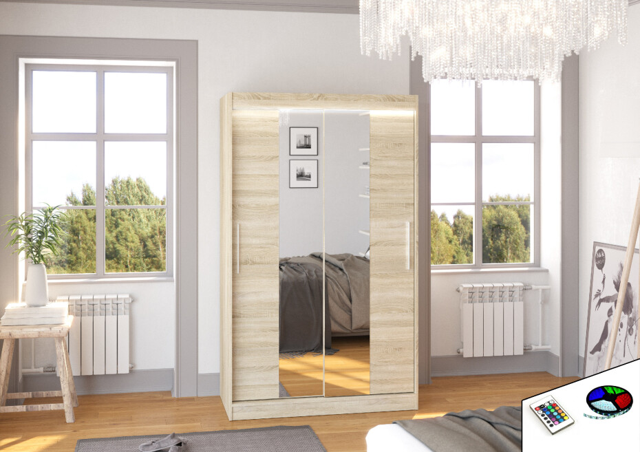 ArtAdrk Šatní skříň SANTOS | 120 cm Barva: Bílá - main (6)