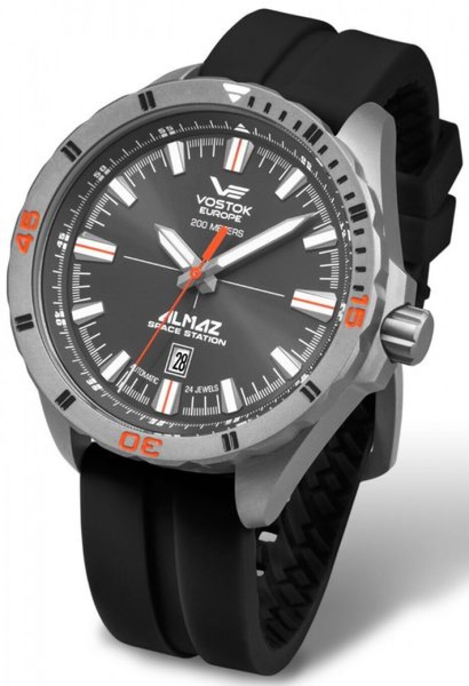 Vostok Europe Almaz Titanium Line NH35A/320H263 - Černý silikonový řemínek - main (0)
