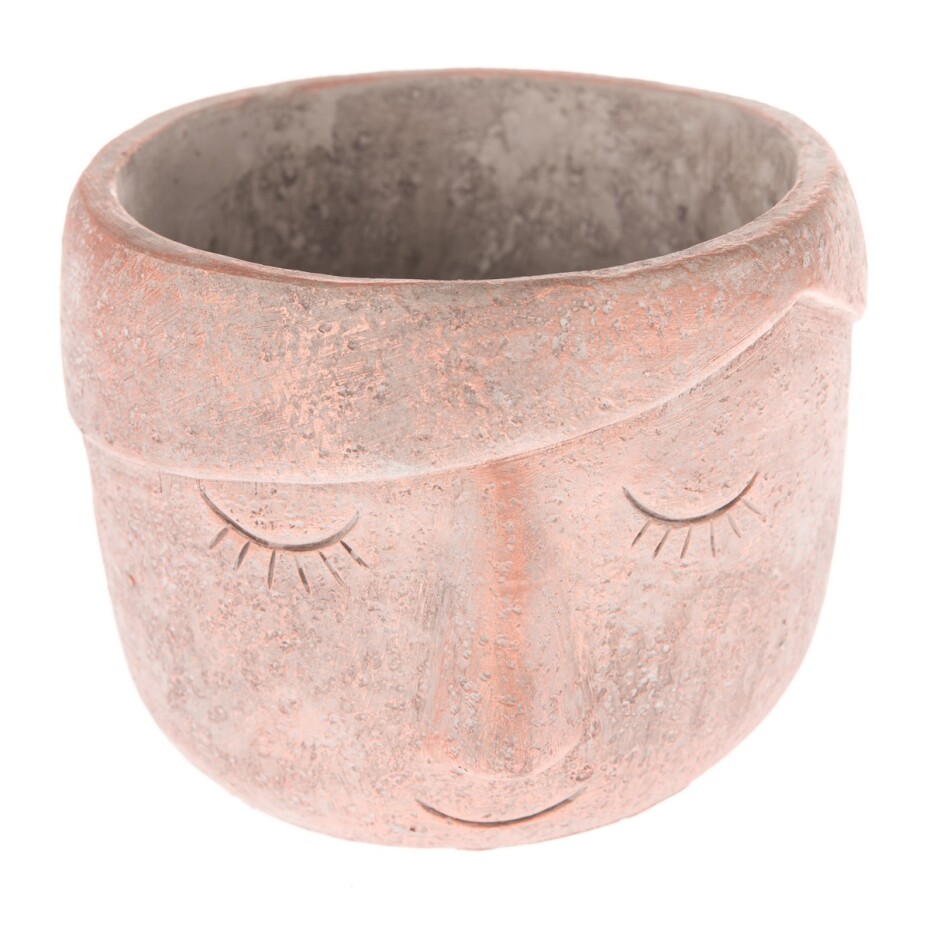 Betonový obal na květináč Face terakota, 15,5 x 11 x 14 cm - main (0)