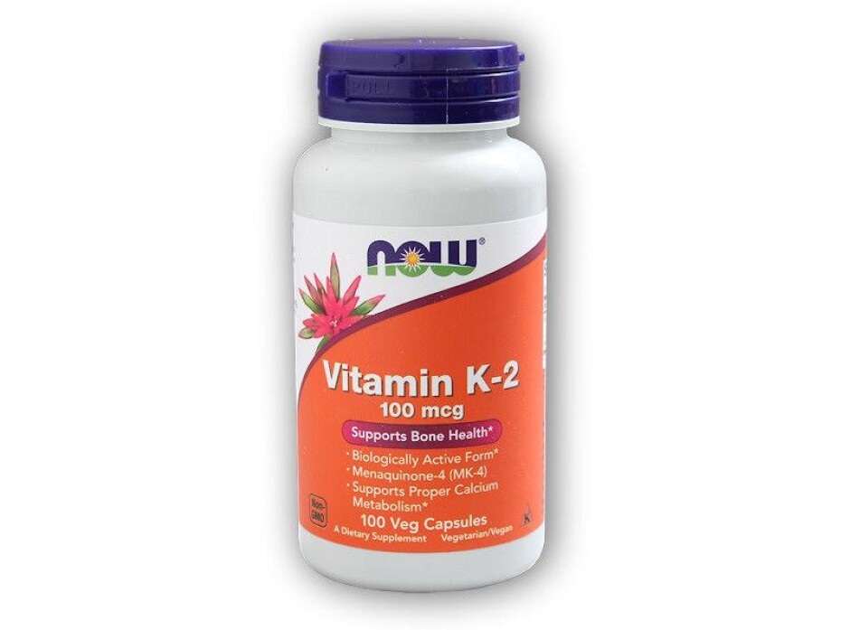 NOW Foods Vitamin K2 jako MK-4 100ug 100 rostlinných kapslí - main (0)