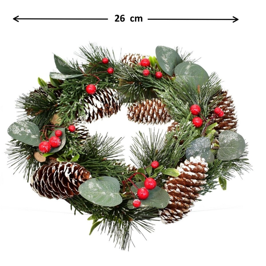 Vánoční zdobený věnec Milano, 28 cm - main (2)