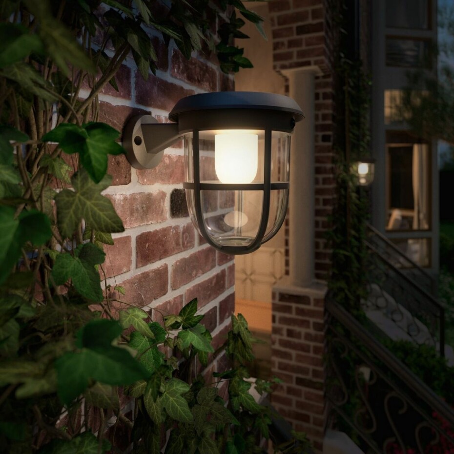 Philips Radii UltraEfficient solární venkovní nástěnné LED svítidlo 1,3W 3000K, černá - main (1)