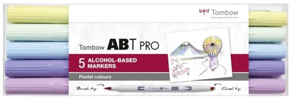 Tombow Oboustranný lihový fix ABT PRO - Pastel colors 5 ks - main (0)