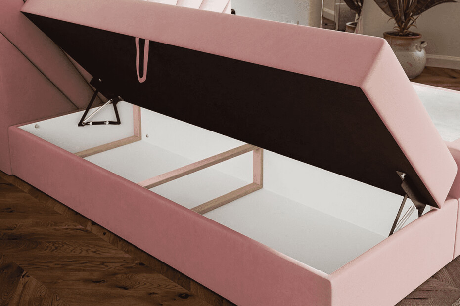 Elvisia Manželská postel EMMA Boxspring 6 | šedá/Jasmine 90 160 x 200 cm Provedení: Postel bez toppera - main (5)