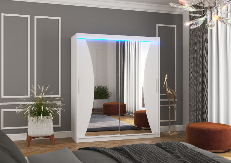 ArtAdrk Šatní skříň CHARLOTTE | 180 cm Skříň: Chre03/černá - main (5)