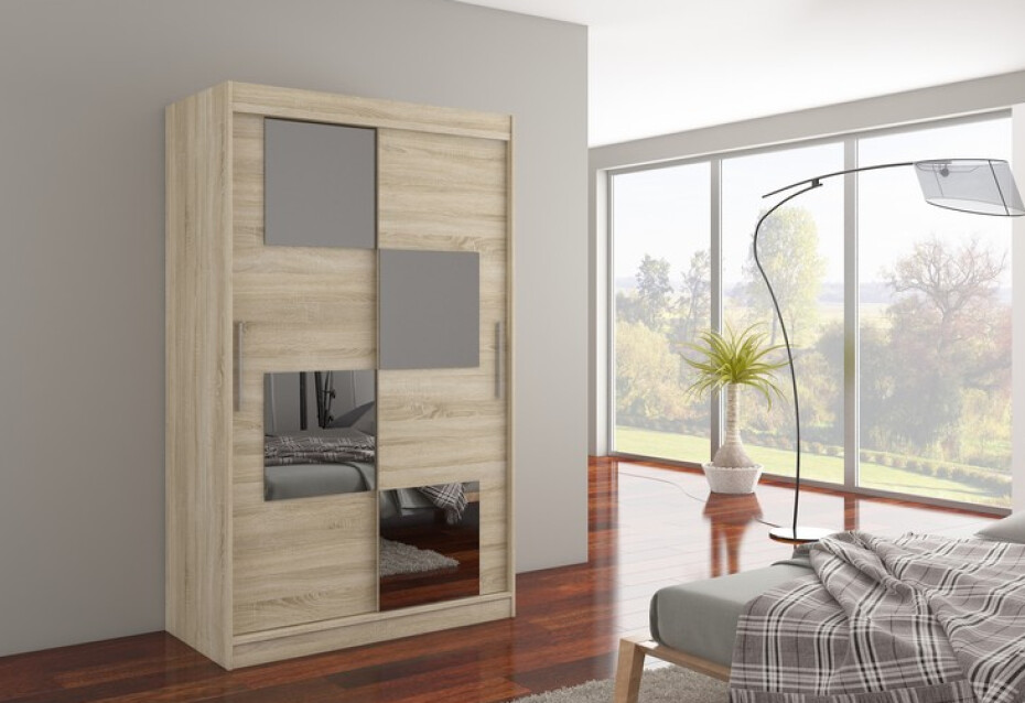 ArtAdrk Šatní skříň LUGANO | 120 cm Barva: Trufla - main (4)