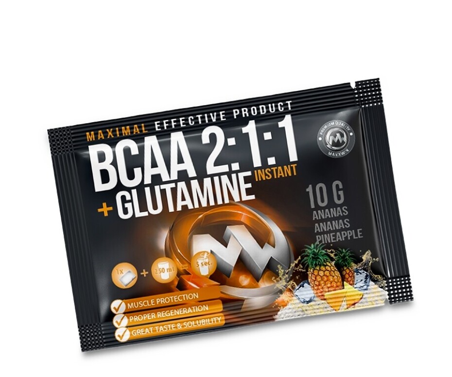 MAXXWIN BCAA + Glutamine 10 g zelené jablko - main (2)