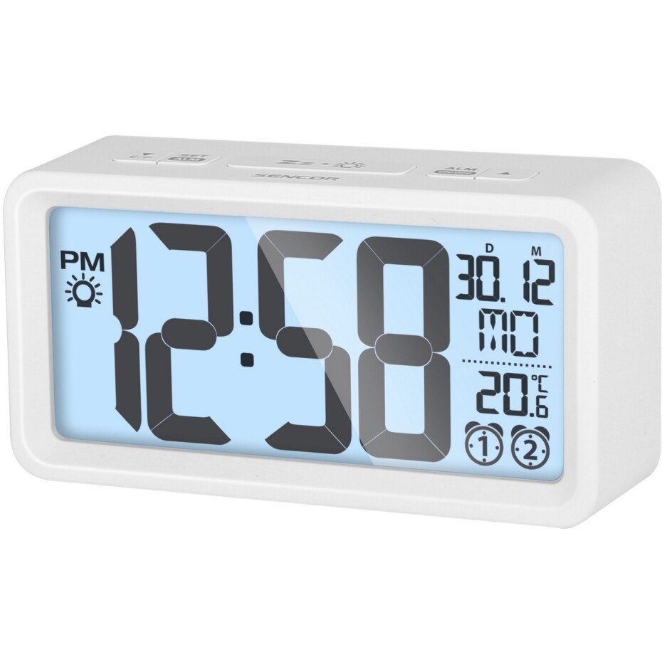 Sencor SDC 2800 W hodiny s budíkem a teploměrem, bílá - main (0)