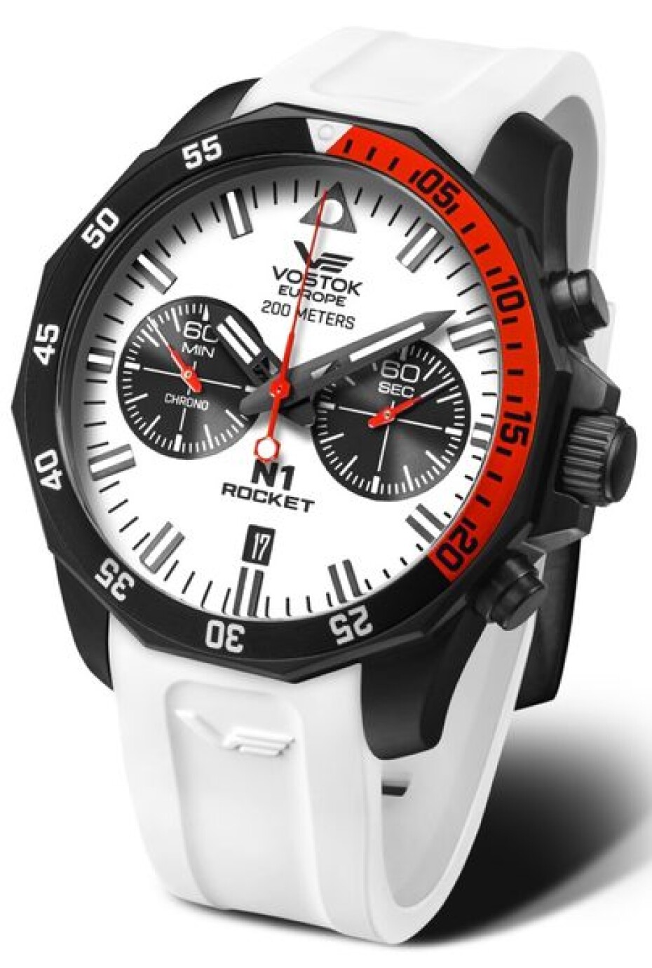 Vostok Europe N-1 Rocket Chrono Line 6S21-225C620S - Černý silikonový řemínek - main (2)