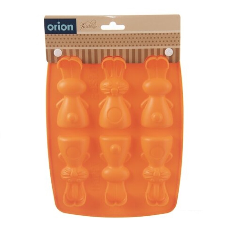 Orion Forma silikon čokoláda zajíčci 6, oranžová  - main (5)