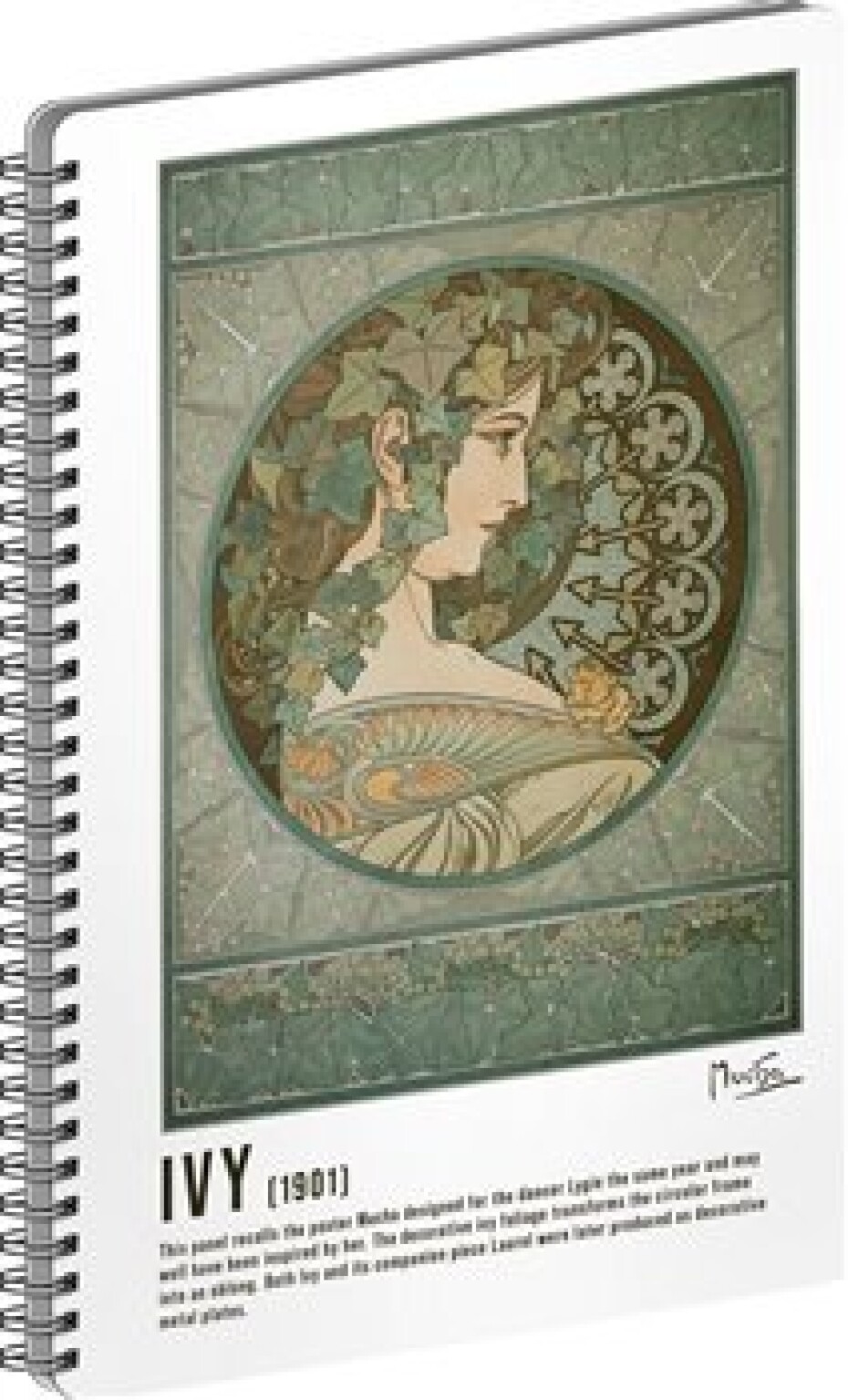Alfons Mucha Spirálový blok Ivy, linkovaný 14,8 x 21 cm - main (0)
