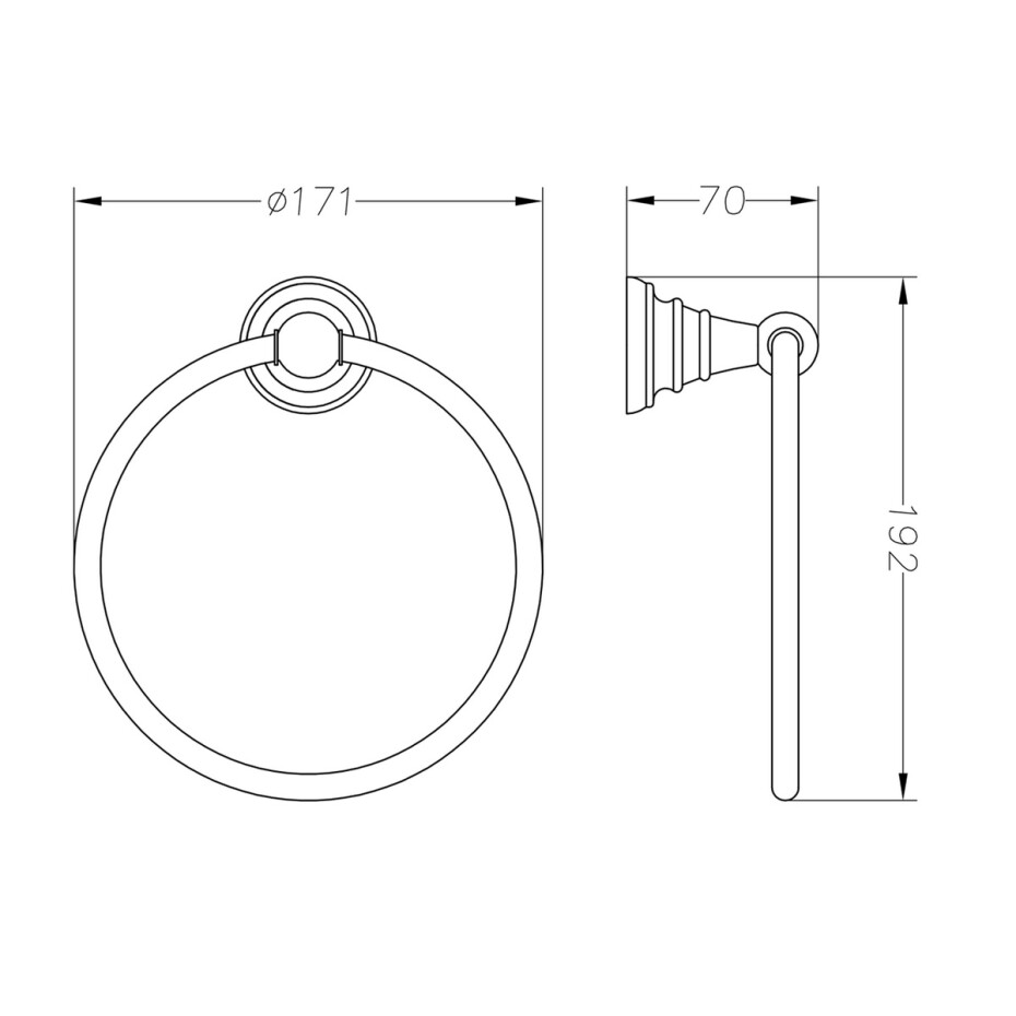 SAPHO 1318-06 Diamond držák ručníků kruh, bronzová - main (2)