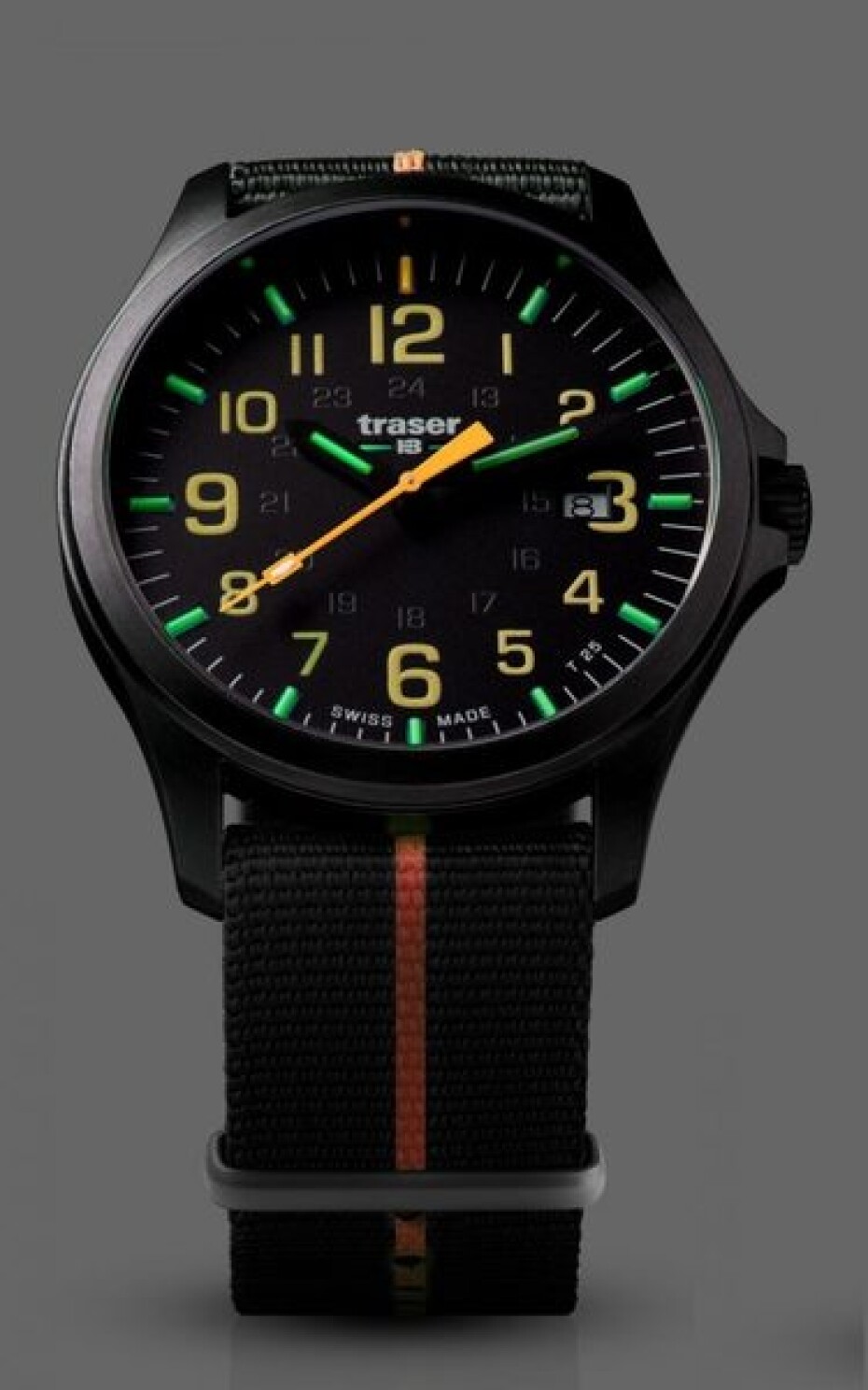 Traser P67 Officer Pro GunMetal Black/Orange Nato - main (2)