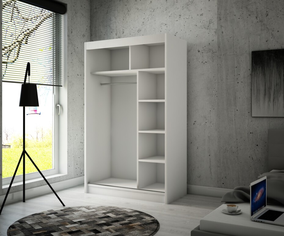 ArtAdrk Šatní skříň GILTON | 120 cm Barva: Černá - main (3)