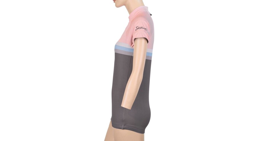 Dámský cyklistický dres Sensor  Cyklo Summer Stripe Grey/Pink M - main (1)