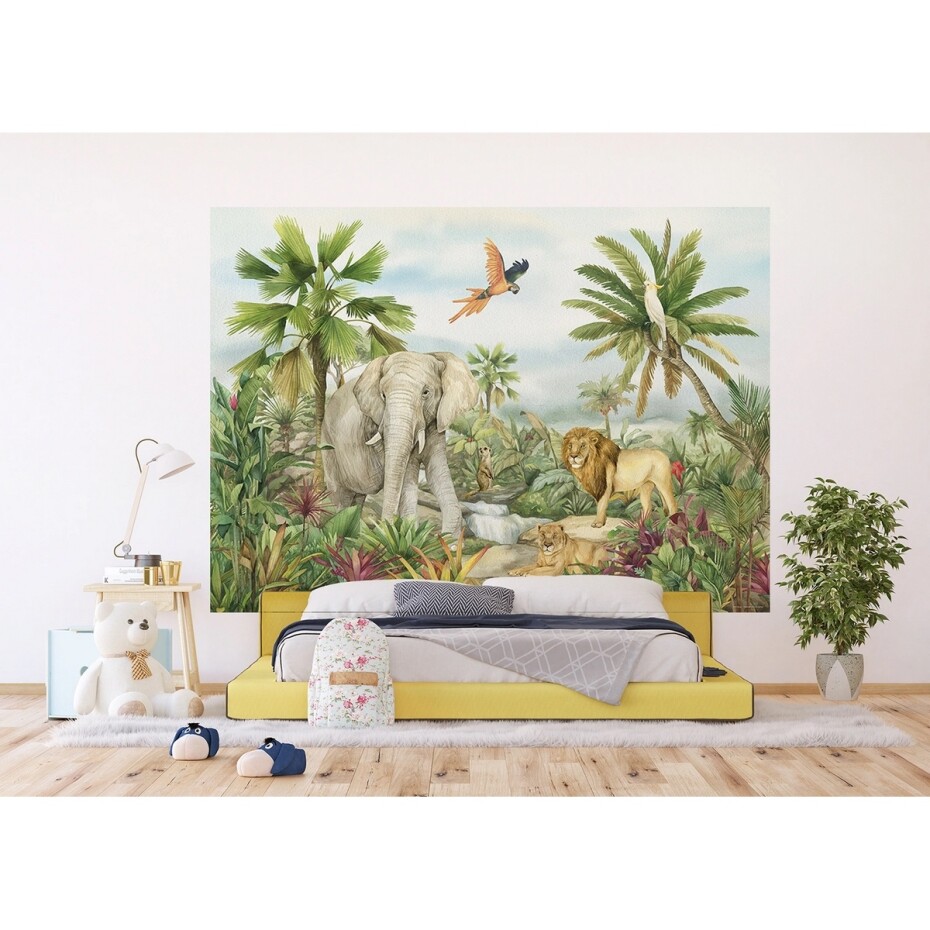 Dětská fototapeta Colourful Jungle 252 x 182 cm, 4 díly - main (2)