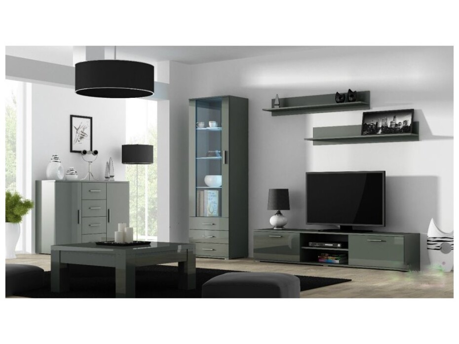 Artcam Obývací stěna SOHO 2 Barva: Šedá/bílý lesk - main (7)