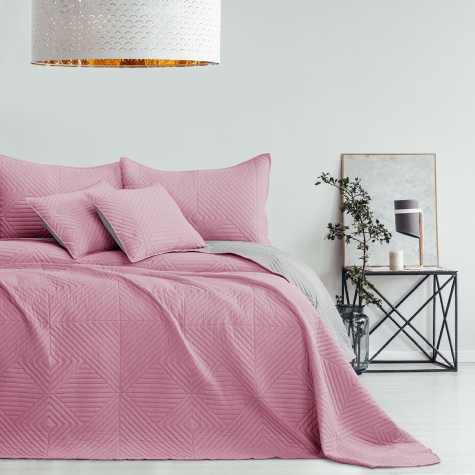 AmeliaHome Přehoz na postel Softa palepink - pearlsilver, 220 x 240 cm - main (1)