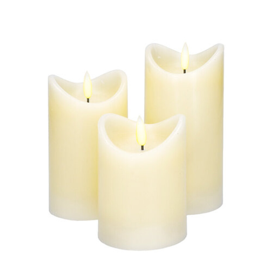 Solight Sada LED svíček z přírodního vosku, 3 ks, 3x AAA - main (0)