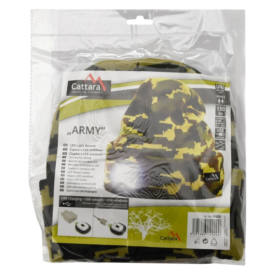 Cattara Čepice s LED svítilnou Army, zelená - main (7)