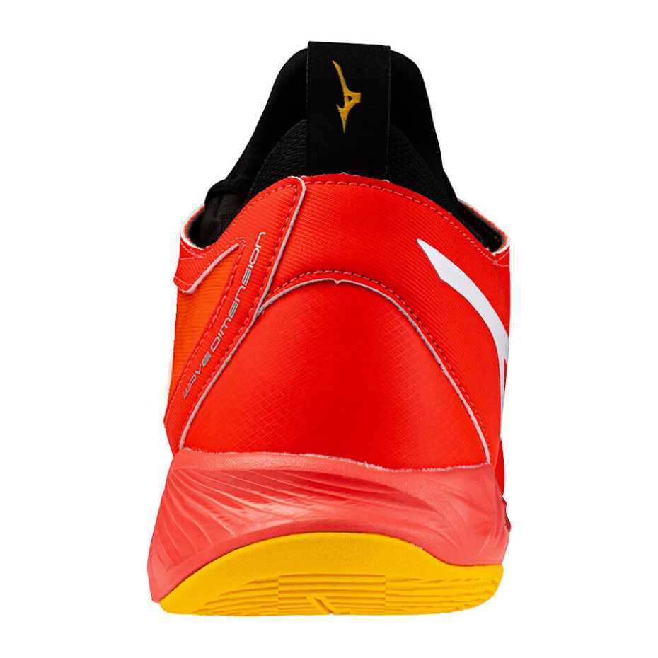 Pánská sálová obuv Mizuno  WAVE DIMENSION Radiant Red/White/Carrot Curl  EUR 40 - main (5)