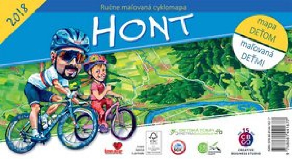 Ručne maľovaná cyklomapa Hont - main (0)
