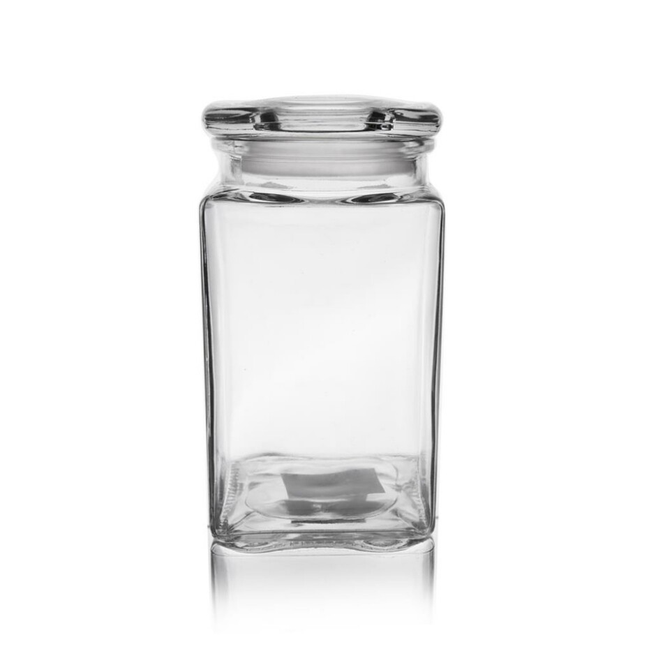 Dóza sklo s víkem 1,4 l hranatá  - main (0)