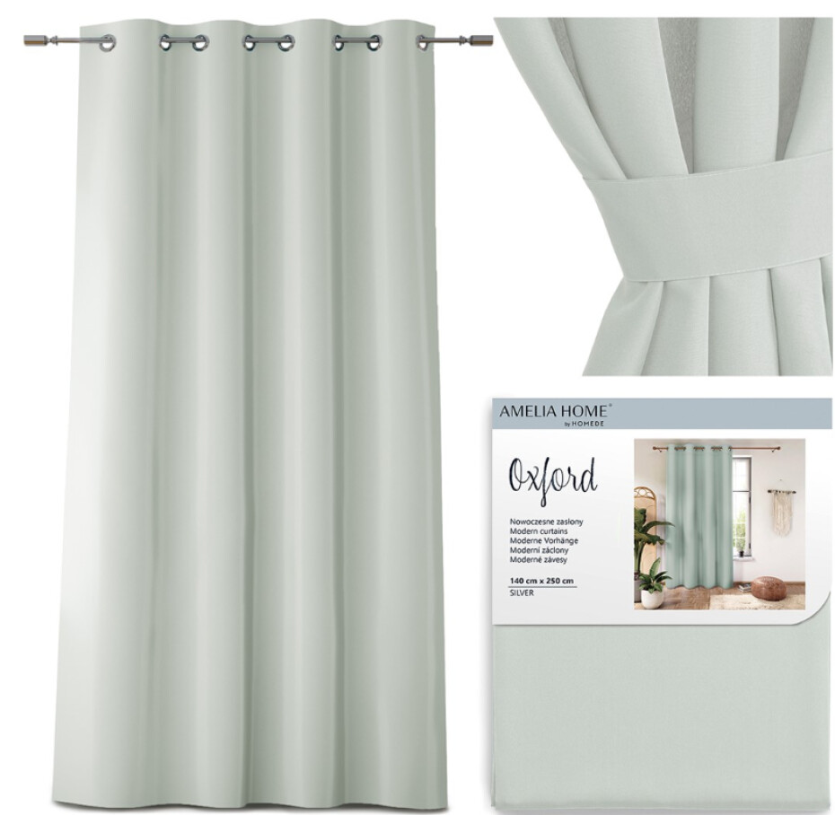 ArtFlhf Zatemňující závěs OXFORD EYELETS K | 140 x 250 cm Barva: Silver - main (36)